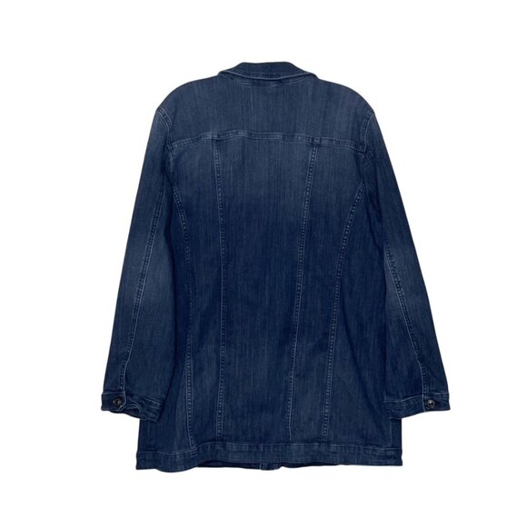 Chicos Womens Denim Button-Front Jean Jacket Size 3 (16/18) Cotton Blend Stretch - Picture 2 of 8